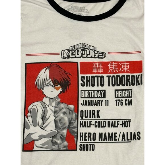 My Hero Academia Shoto Todoroki Graphic Ringer Top Women's Small Funimation - Picture 5 of 5